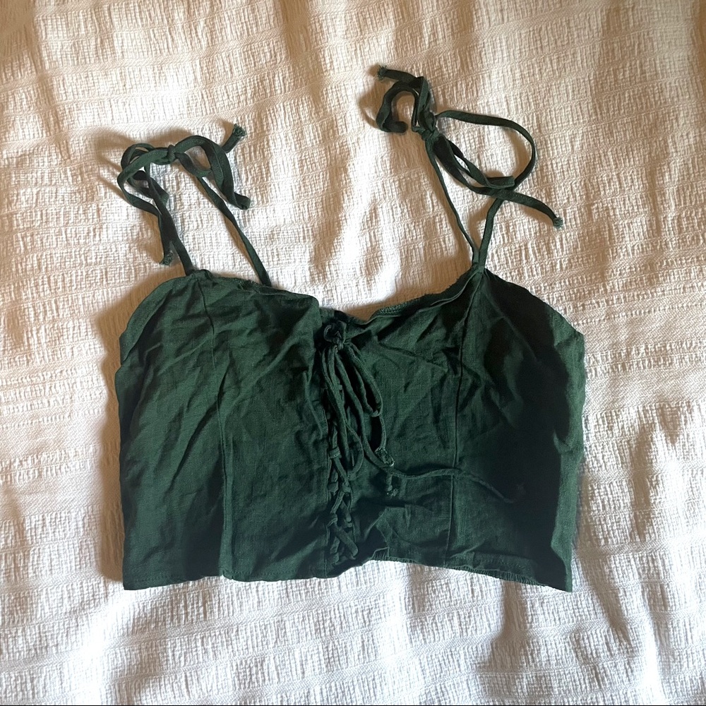 Pacsun/Lottie Moss Emerald Green Crop Top (Size M)